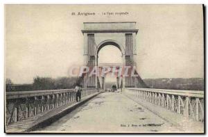 Old Postcard Avignon Suspension Bridge