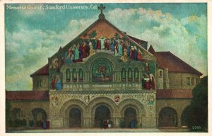 Vintage Postcard Memorial Church Stanford University California Pacific Novelty 