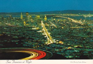 California San Francisco At Night From Twin Peaks