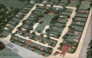 Daytona Beach FL Trails End Tourist Park Linen Postcard