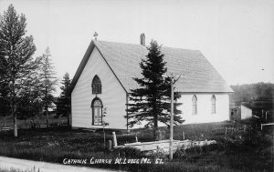 J76/ West Lubec Maine RPPC Postcard c1940s Catholic Church  248