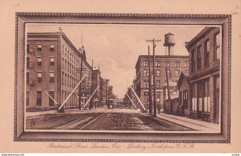 LONDON, Ontario, Canada, 1900-1910s; Richmond Street Looking North From G.T.R...