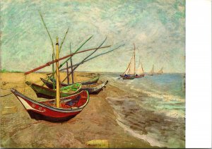 Boats on the Beach Saint Maries 1988 Vincent Van Gogh Museum Amsterdam Postcard