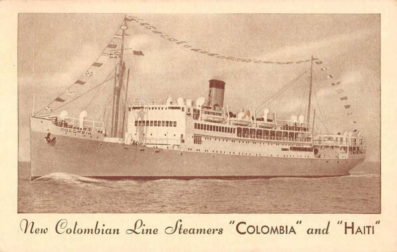 North American Steamer Ship Line Colombian Haiti Antique Postcard K26104 