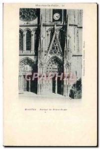 Mantes Old Postcard Portal of Notre Dame