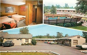 NY, Webster, New York, Dreamland Motel, Pool, 60s Cars, Dexter No 27753-C