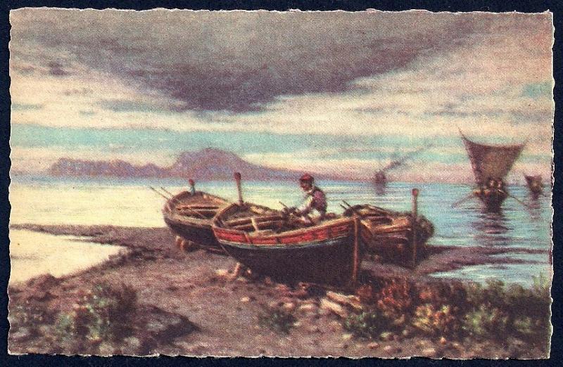 Capri from Naples by Carelli unused c1940's