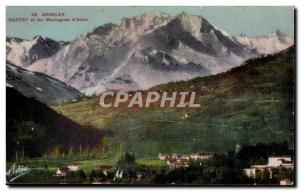 Old Postcard Argeles Gazost and mountains d & # 39Azun