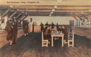 Post Exchange CAMP LIVINGSTON, LA Army Military WWII c1940s Vintage Postcard