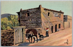Santa Fe New Mexico 1947 Postcard Oldest House Inn The US