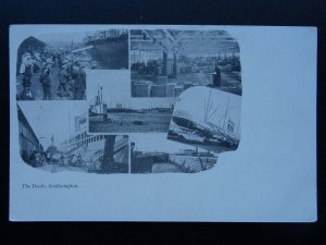 Hampshire SOUTHAMPTON DOCKS 6 Image Multi View c1903 UB Postcard