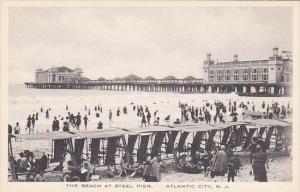 New Jersey Atlantic City The Beach at Steel Pier Albertype