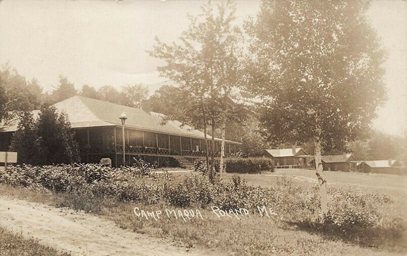 Poland ME Camp Maqua Building Postcard