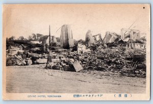 Japan Postcard Grand Hotel Yokohama Earthquake Disaster c1920's Antique Unposted
