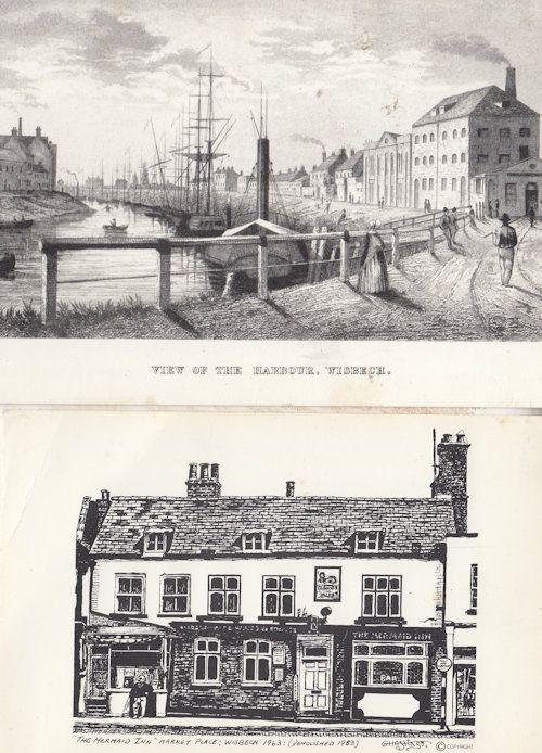 The Mermaid Inn Wisbech Cambridge Artist Painting 2x Postcard