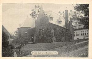 TOWANDA, PA Pennsylvania   PUBLIC LIBRARY  Bradford County  B&W  Postcard