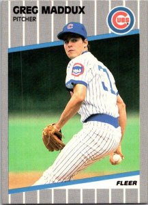 1989 Fleer Baseball Card Greg Maddux Chicago Cubs sk21015