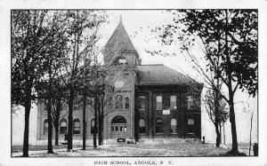 Angola New York High School Street View Antique Postcard K36103