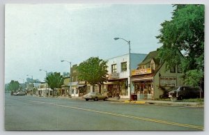 Denville NJ Business District Looking Down Broadway Postcard P23