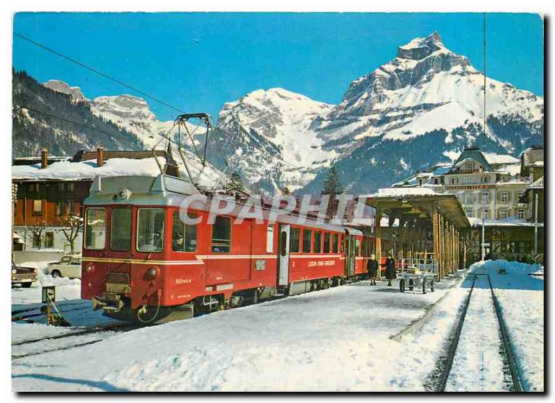 Postcard Modern Engelberg Bahnhof mit Hahnen (2611m)