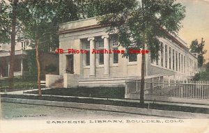 CO, Boulder, Colorado, Carnegie Library, Exterior View, Albertype