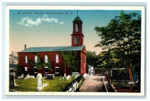 c1910's St. John's Church Portsmouth New Hampshire NH Antique Postcard 