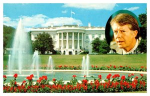 Postcard Washington DC - White House President Jimmy Carter inset photo