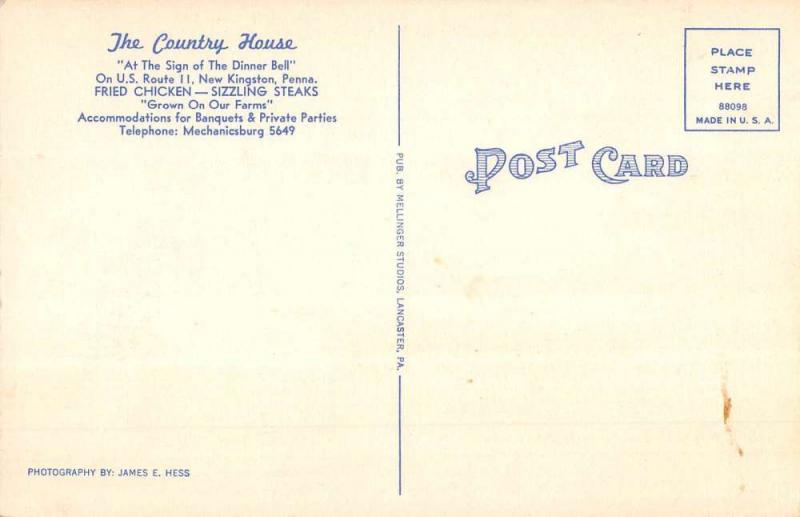 New Kingston Pennsylvania Country House Street View Antique Postcard K58162