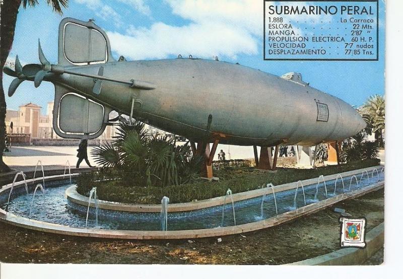 Postal 025148 : Submarino Peral. 1o del mundo. Cartagena