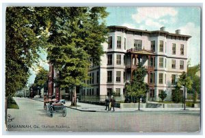 c1910's Chatham Academy Building Horse Carriage Savannah Georgia Tuck's Postcard