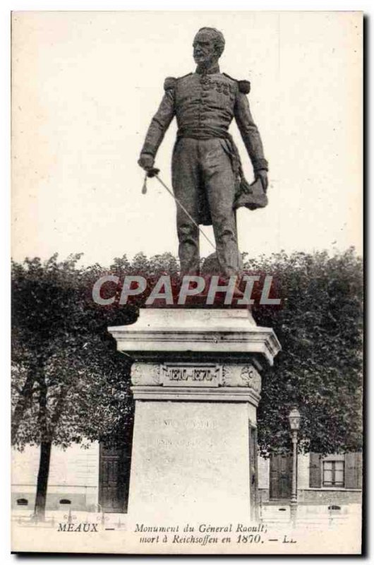 Old Postcard Meaux Monument General Raoult death Reichsoffen