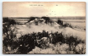 1950s DURHAM NC SAND DUNES AND SEA ARTIST DRAWING POSTCARD P3579