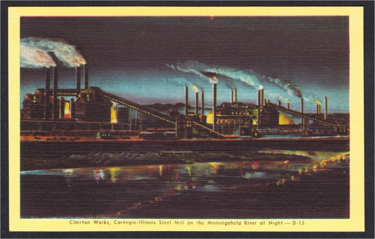 Clairton PA Clairton Works CarnegieIllinois Steel Mill 1940s Linen