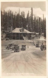 RPPC BARTHOUD PASS INN CARS POWERINE GAS STATION COLORADO REAL PHOTO POSTCARD