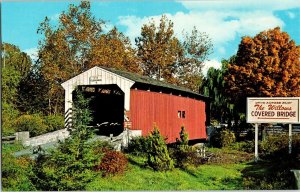 Willows Covered Bridge US Rt 30 Covered Wooden Bridge Vintage Postcard