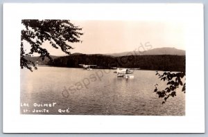 K44/ Canada RPPC Postcard c40-50s Lac Ouimet Quebec Float Planes 529