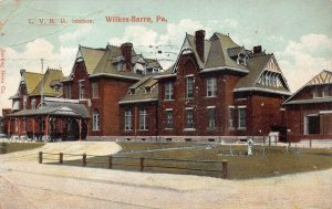 LEHIGH VALLEY TRAIN DEPOT RAILROAD STATION WILKES-BARRE PENNSYLVANIA POSTCARD 16