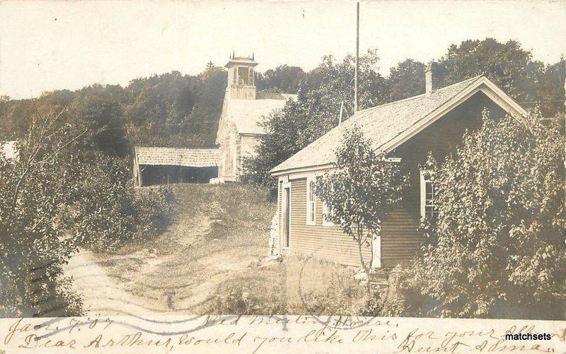 1907 Williamstown Vermont Church Rural Scene RPPC Real photo postcard 9209