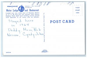 1964 Howard Johnson's Motor Lodge and Restaurant Wheeling WV Postcard