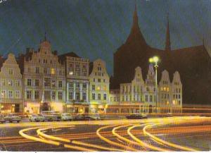 Germany Rostock Ernst-Thalmann Platz bei Nacht