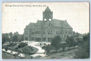 Santa Ana California Postcard Orange County Court House Aerial View 1908 Vintage