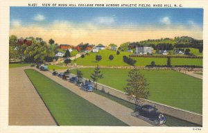 Mars Hill College From Across Athletic Fields, North Carolina ca 1940s Postcard