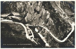 Switzerland Teufelsbrücke Schöllenenbahn Vintage RPPC 03.69