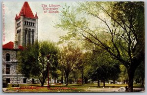 Vtg Champaign IL University of Illinois The Library Urbana 1910s View Postcard