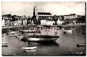 Modern Postcard Saint Servan View Port and Church Boat