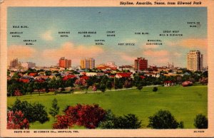 Texas Amarillo Skyline From Ellwood Park Curteich