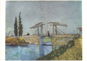 Van Gogh The Drawbridge Cologne Museum Vintage Painting Postcard