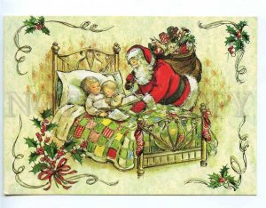 221796 FINLAND NEW YEAR SANTA gifts TEDDY BEAR children bed