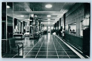 1944 Washington DC Vintage Postcard The Hotel Raleigh Modern New Lobby Interior