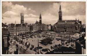 Denmark Raadhuspladsen Copenhagen Vintage Postcard 09.14